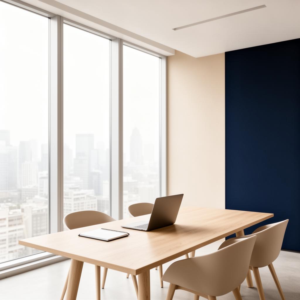 Escritório corporativo moderno e minimalista
